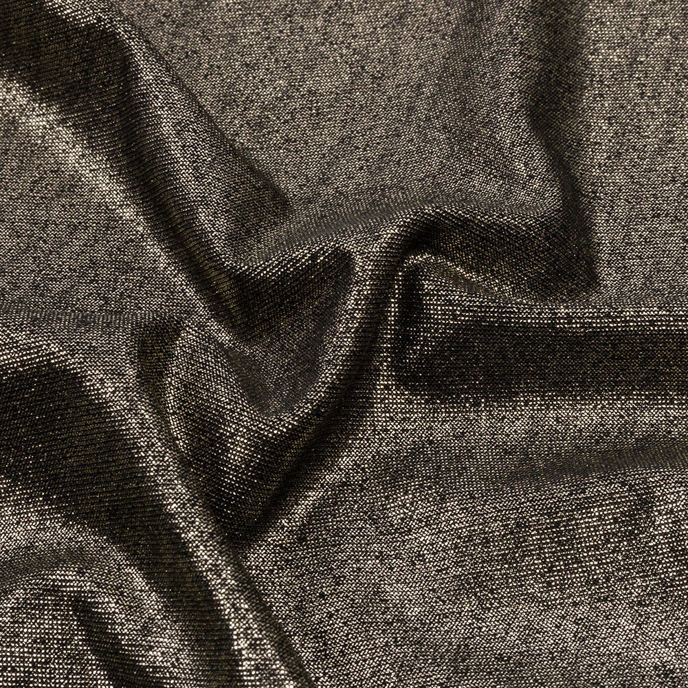 Foiled ITY Interlock Knit - Black and Gold - Gaby Collection - Detail