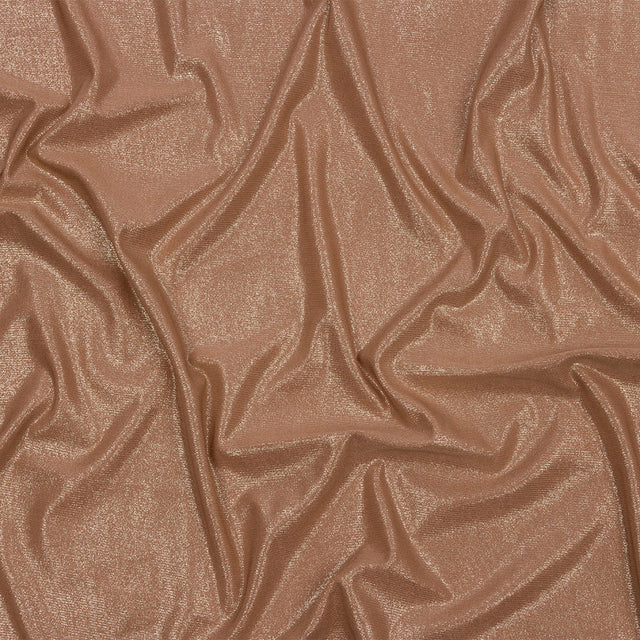 Foiled ITY Interlock Knit - Camel and Gold - Gaby Collection