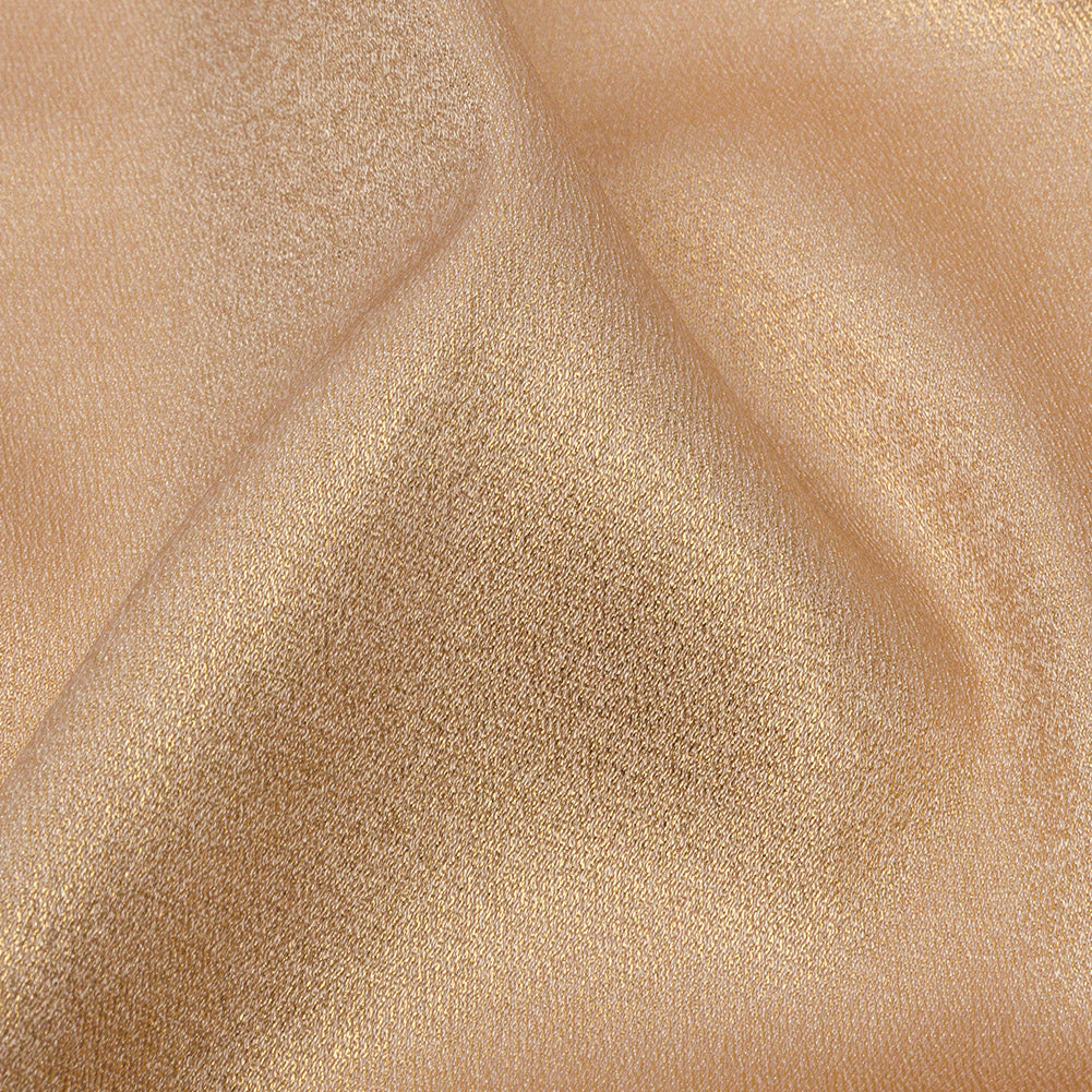 Stretch Polyester Crepe with Gold Foiling - Beige - Devyn Collection - Detail