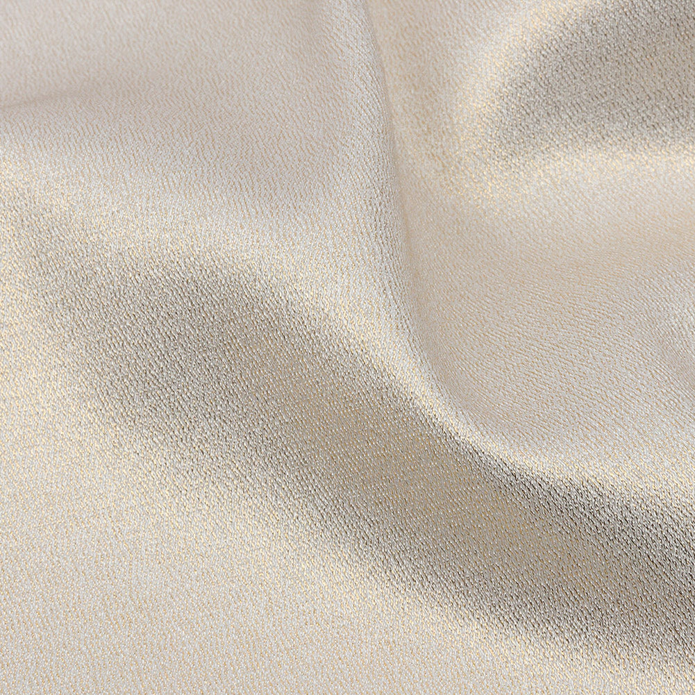 Stretch Polyester Crepe with Gold Foiling - White - Devyn Collection - Detail