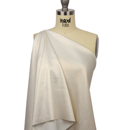 Stretch Polyester Crepe with Gold Foiling - White - Devyn Collection