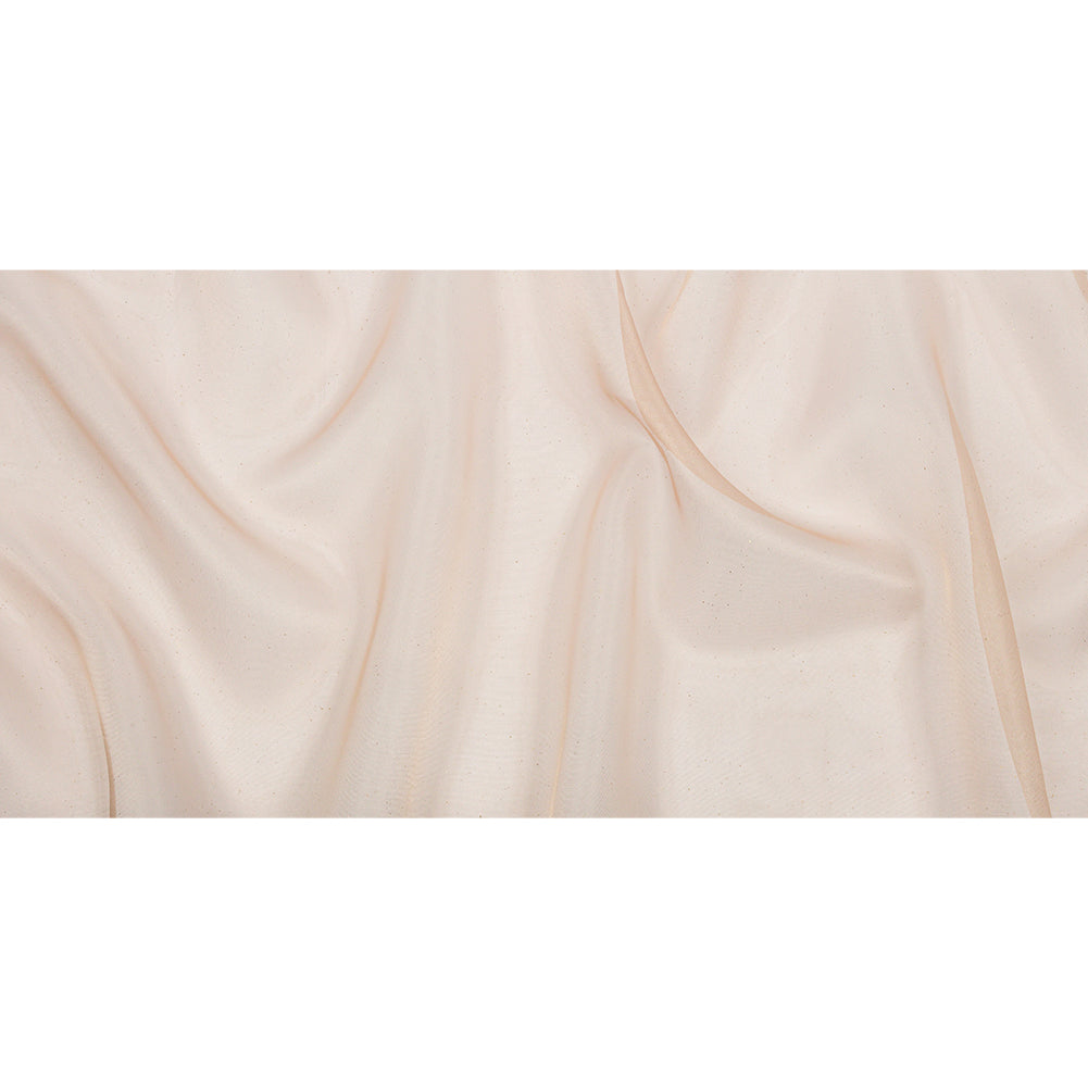 Polyester Mesh Organza with Gold Glitter - Tan - Starlight Collection - Full