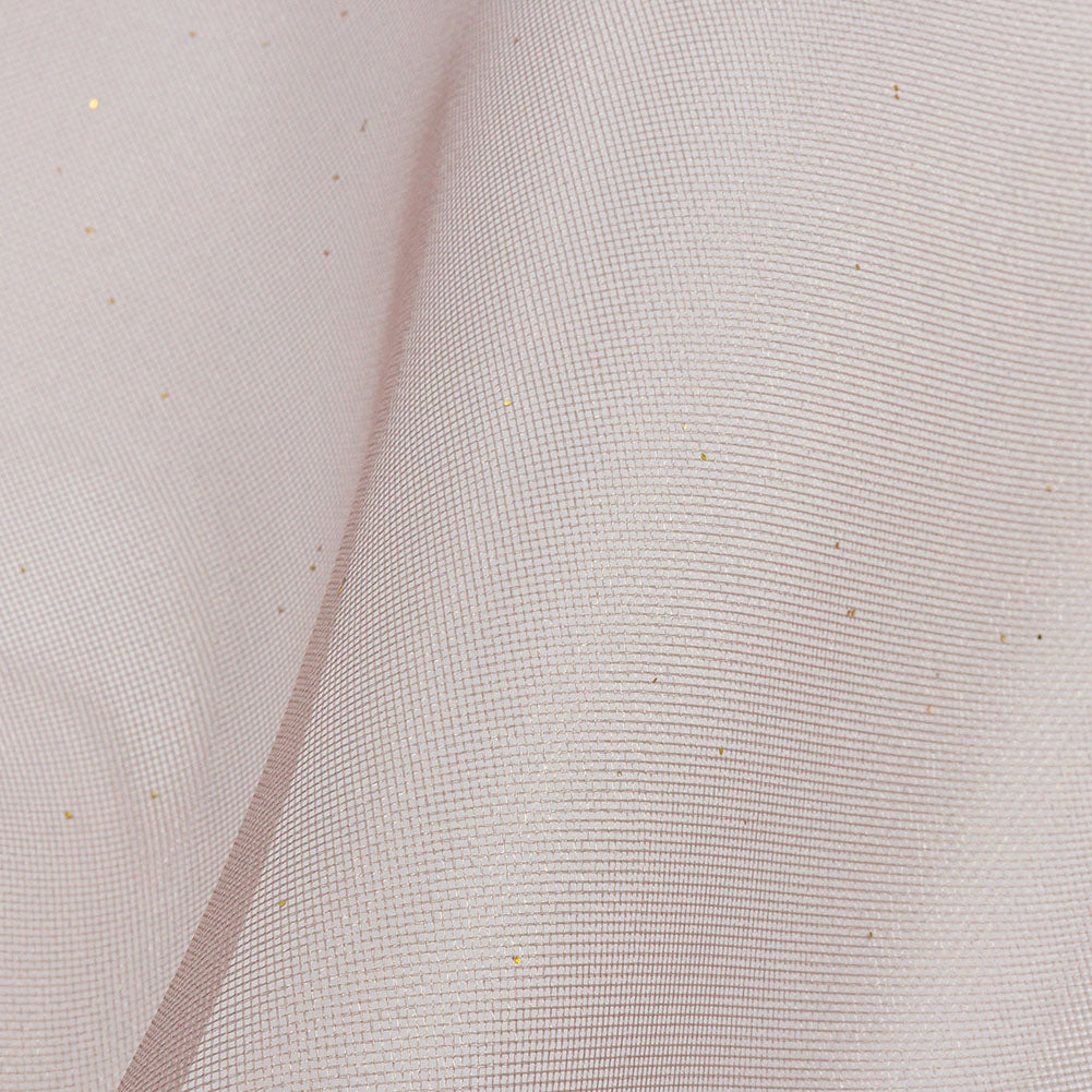Polyester Mesh Organza with Gold Glitter - Stone - Starlight Collection - Detail