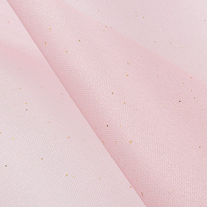 Polyester Mesh Organza with Gold Glitter - Baby Pink - Starlight Collection