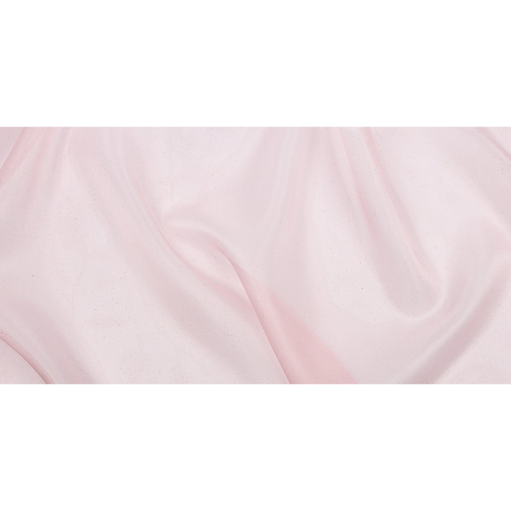 Polyester Mesh Organza with Gold Glitter - Baby Pink - Starlight Collection - Full