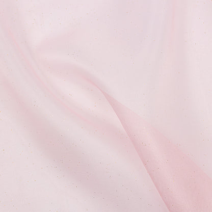 Polyester Mesh Organza with Gold Glitter - Baby Pink - Starlight Collection