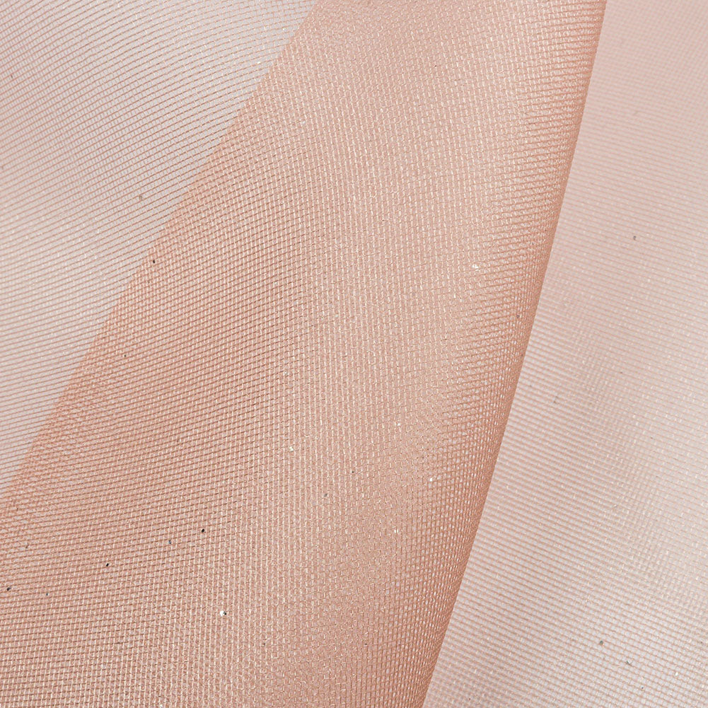 Polyester Mesh Organza with Silver Glitter - Rose Gold - Starlight Collection - Detail