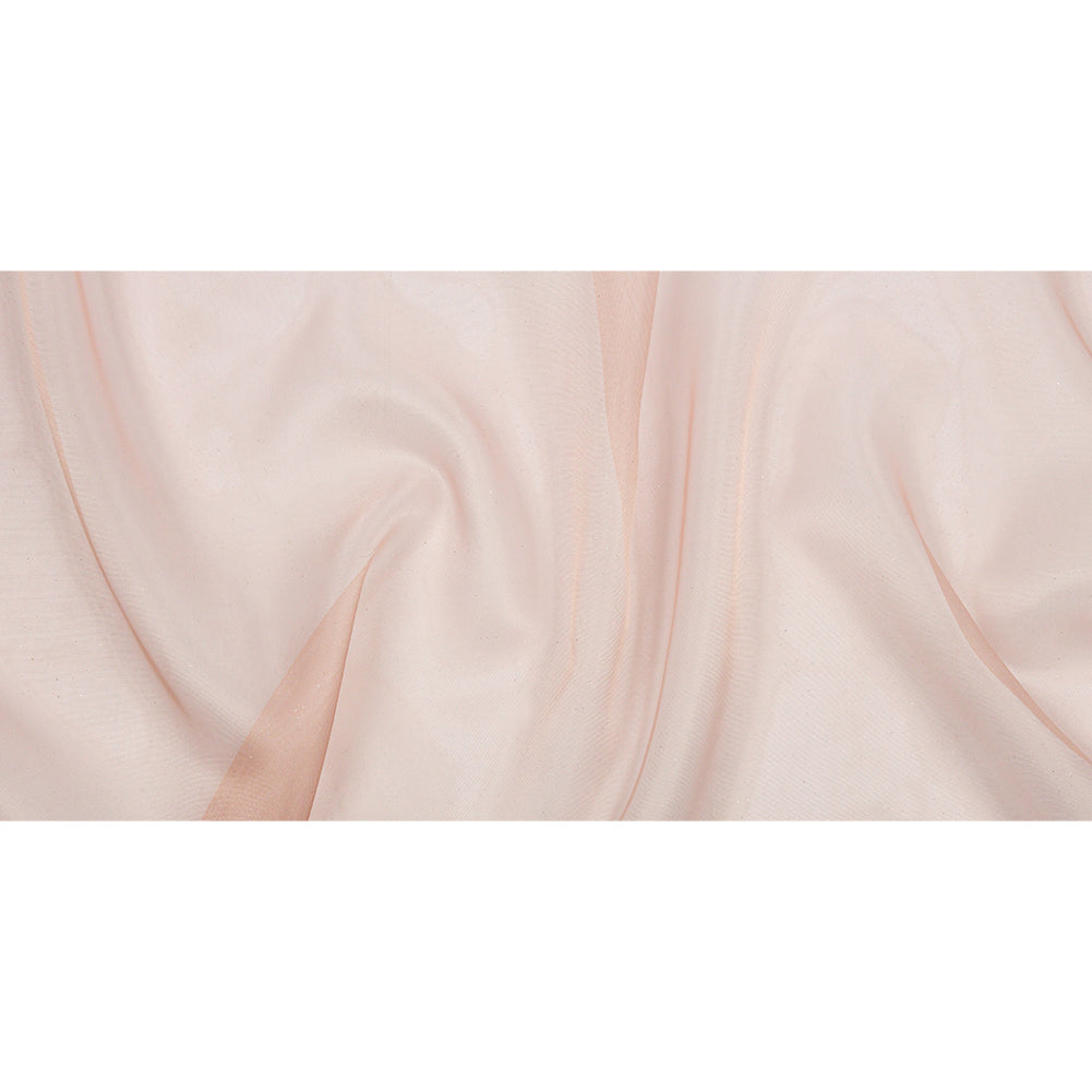 Polyester Mesh Organza with Silver Glitter - Rose Gold - Starlight Collection - Full