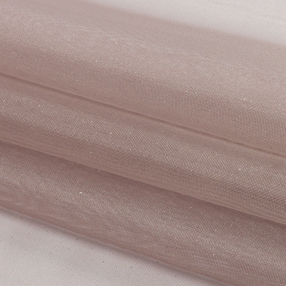 Polyester Mesh Organza with Silver Glitter - Stone - Starlight Collection - Folded