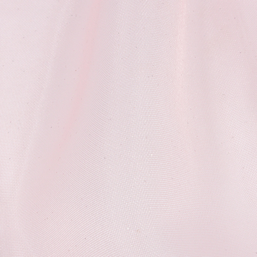 Polyester Mesh Organza with Silver Glitter - Baby Pink - Starlight Collection - Detail