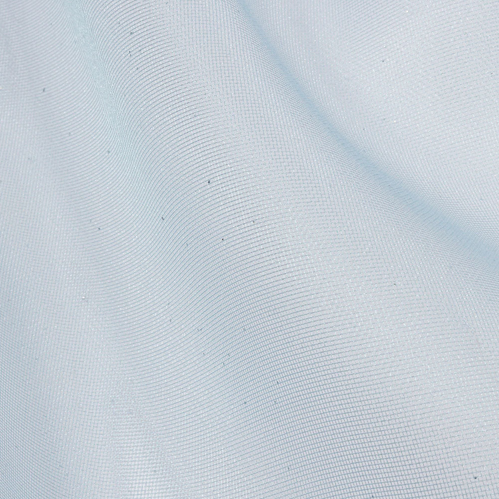 Polyester Mesh Organza with Silver Glitter - Sky Blue - Starlight Collection - Detail
