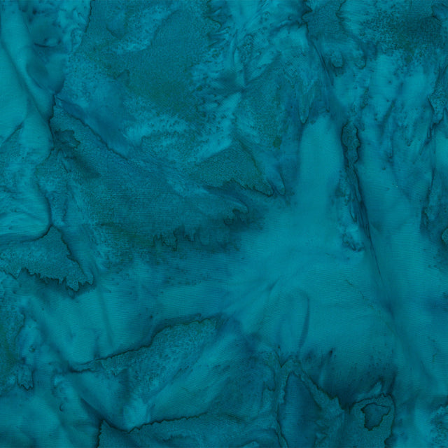 Island Batiks Foundation Basics Teal Abstract Quilting Cotton