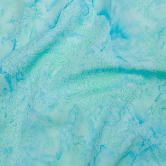 Island Batiks Foundation Basics Aqua Abstract Quilting Cotton
