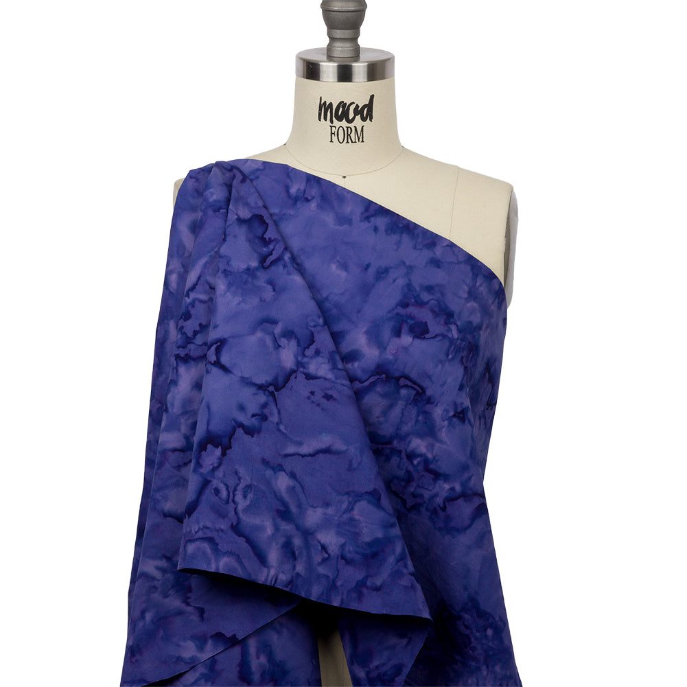 Island Batiks Foundation Basics Blurple Abstract Quilting Cotton - Drape