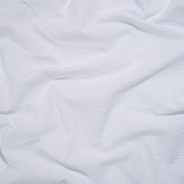 Polyester and Cotton Seersucker - White on White Candy Stripes - Wylie Collection
