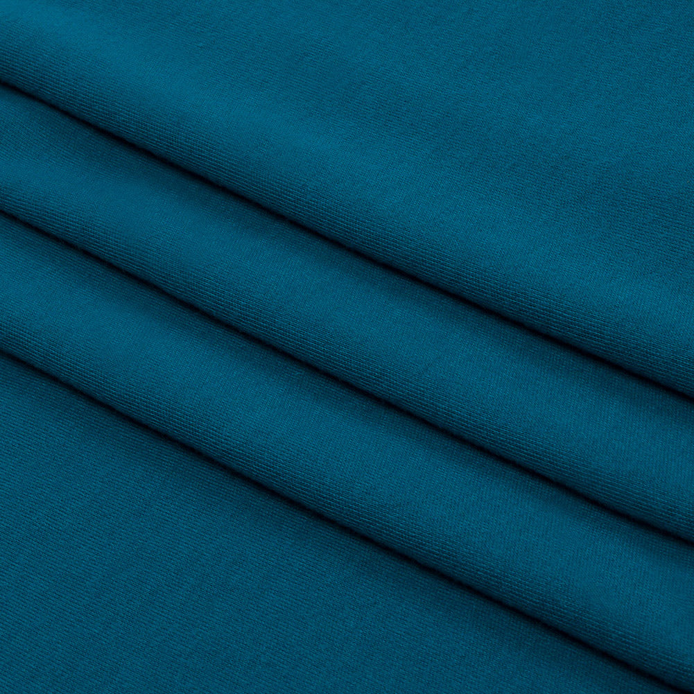 Teal Recycled Polyester Interlock Knit Folded