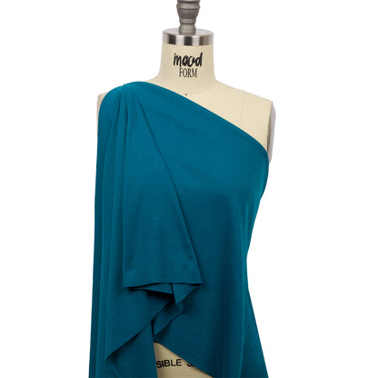 Teal Recycled Polyester Interlock Knit Drape