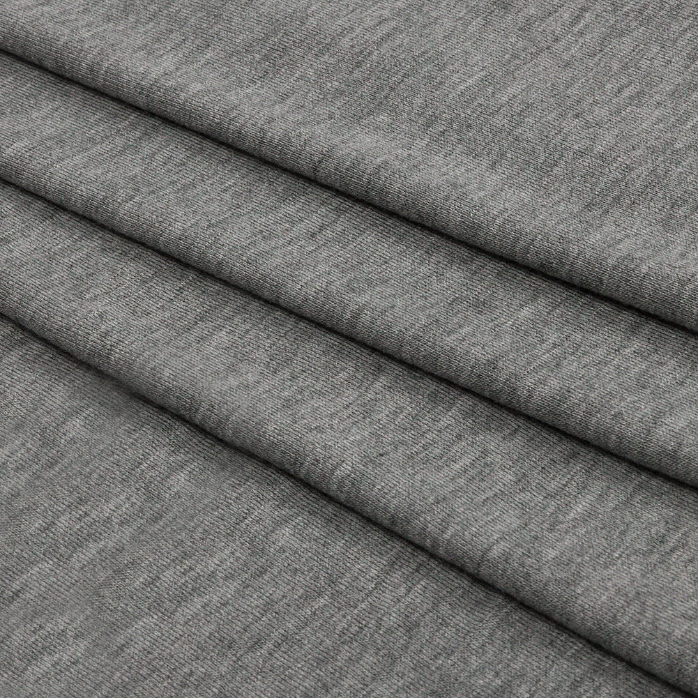 Heathered Gray Stretch Rayon Jersey Folded