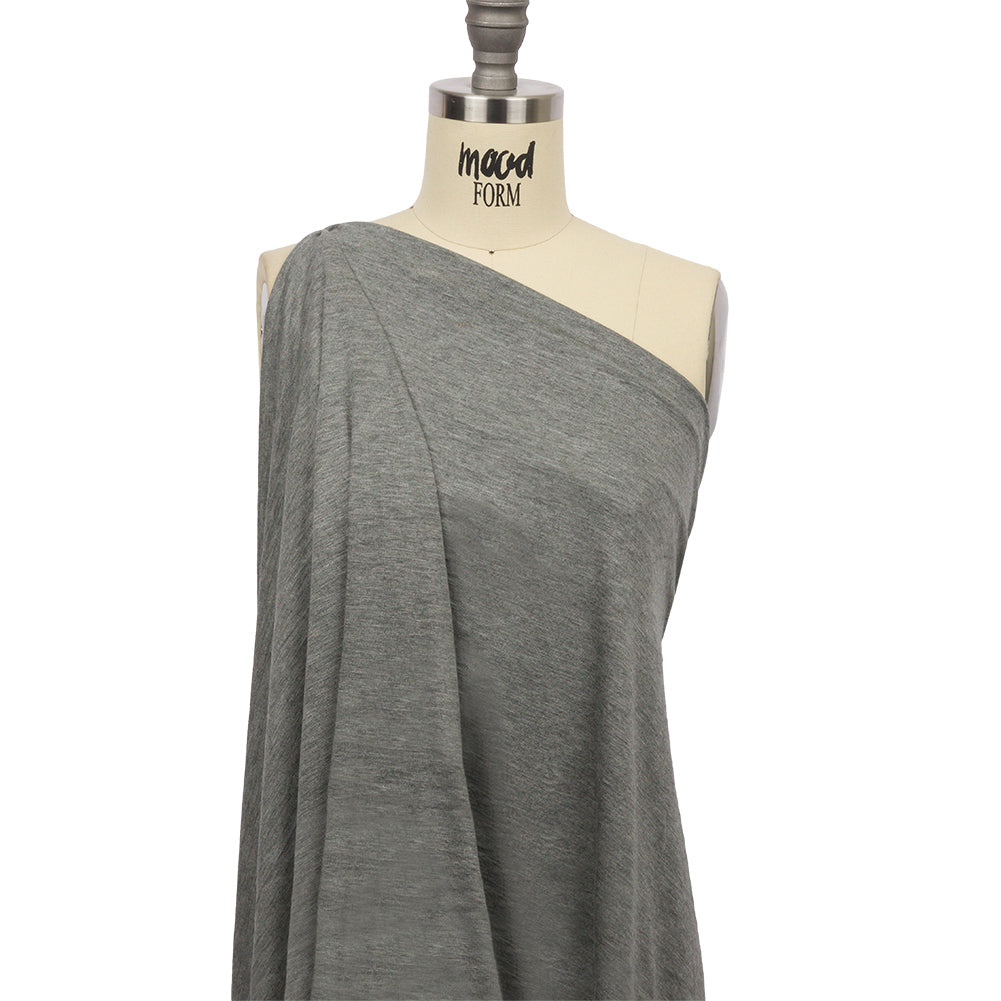 Heathered Gray Stretch Rayon Jersey Drape