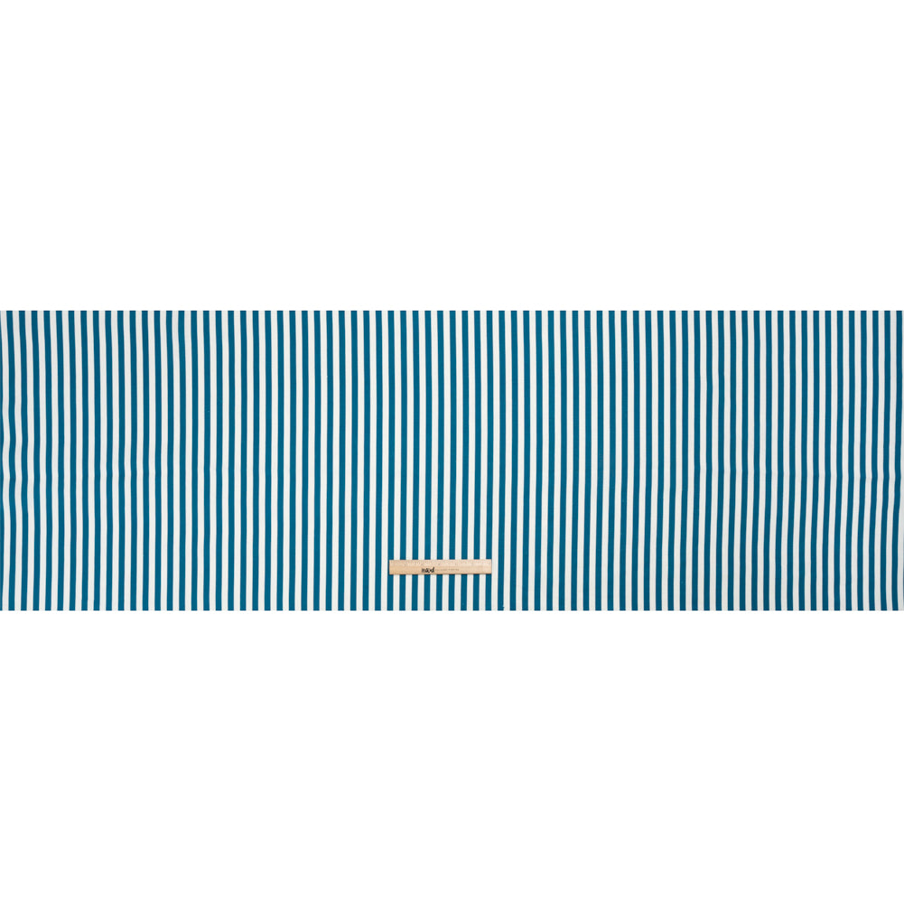 Medium Weight Linen Woven - Teal Stripes - Lydia Collection - Full