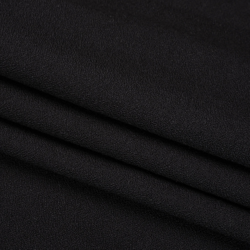 Black Heavy Wool Crepe Folded