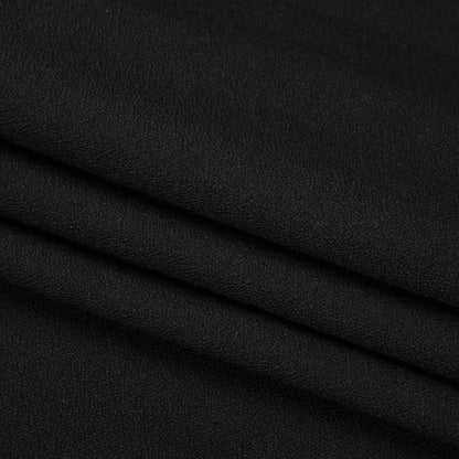 Black Heavy Wool Crepe Folded