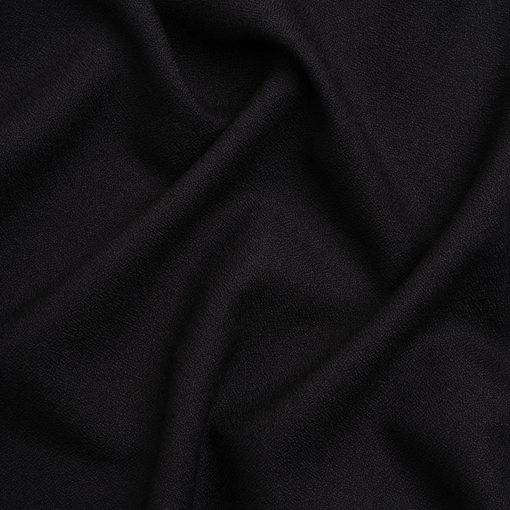 Black Heavy Wool Crepe