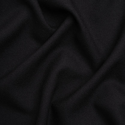 Black Heavy Wool Crepe
