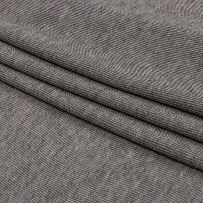 Heathered Pewter Lightweight Rayon Rib Knit Folded