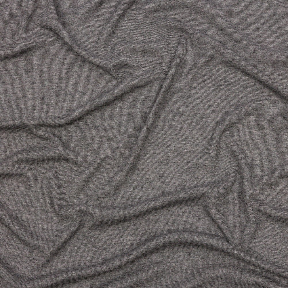 Heathered Pewter Lightweight Rayon Rib Knit