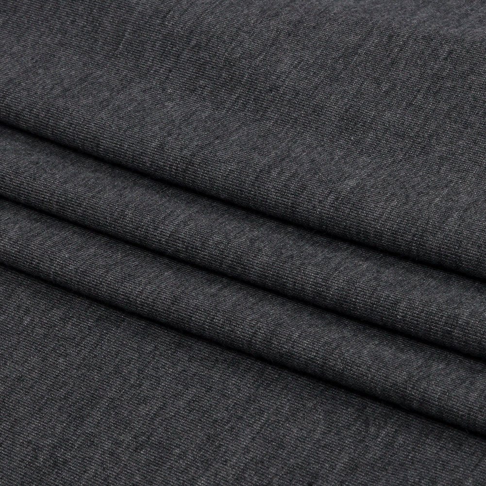 Dark Gray Heathered Polyester Jersey Folded