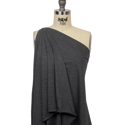 Dark Gray Heathered Polyester Jersey Drape