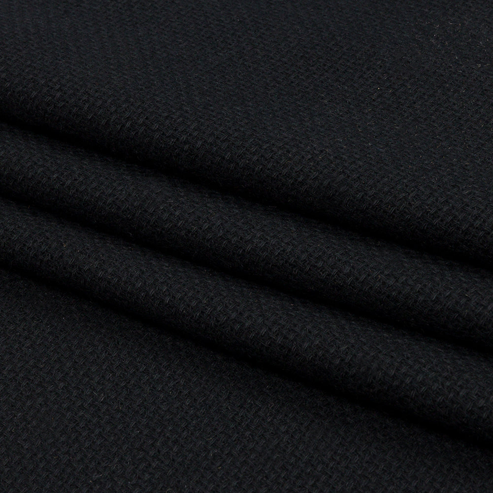 Black Wool Basketwoven Folded