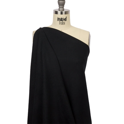 Black Wool Basketwoven Drape