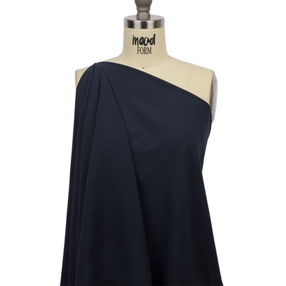 Muted Navy Stretch Polyester Crepe de Chine Drape