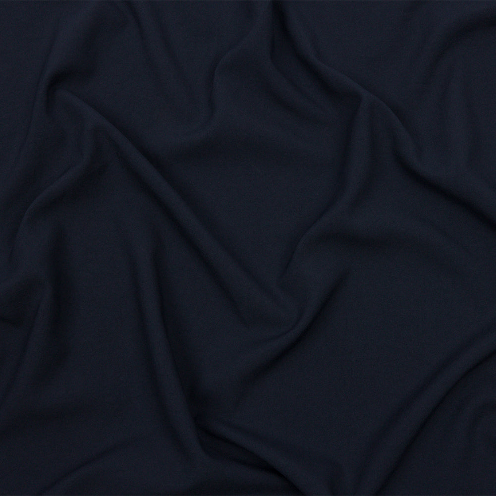 Muted Navy Stretch Polyester Crepe de Chine