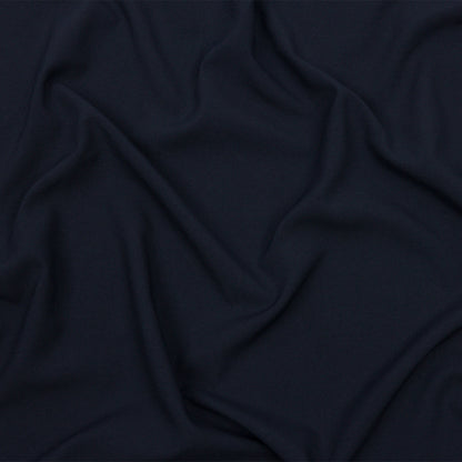 Muted Navy Stretch Polyester Crepe de Chine