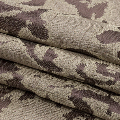 Dusty Lilac and Oatmeal Abstracted Leaves Polyester Jacquard Folded