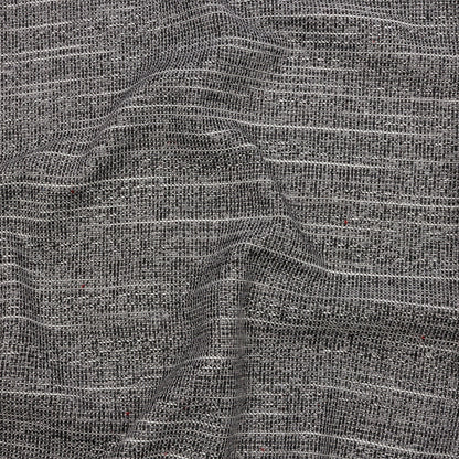 Black, White and Silver Metallic Polyester Tweed