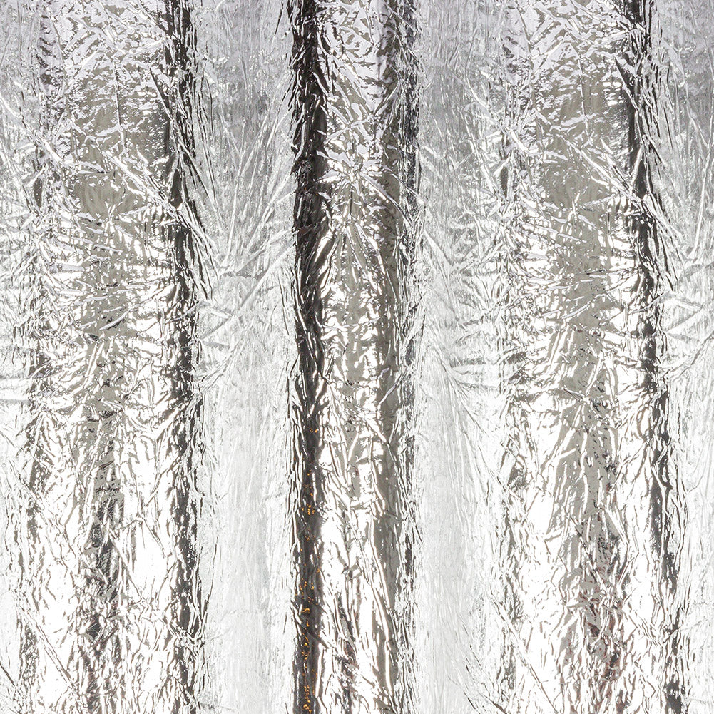 Crinkled Mirror Vinyl with Fabric Backing - Silver - Ingot Collection - Detail