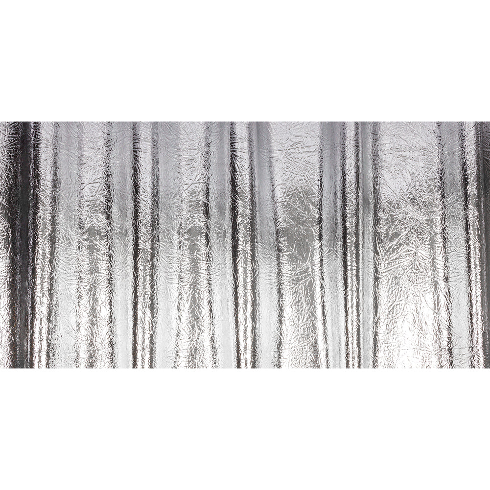 Crinkled Mirror Vinyl with Fabric Backing - Silver - Ingot Collection - Full