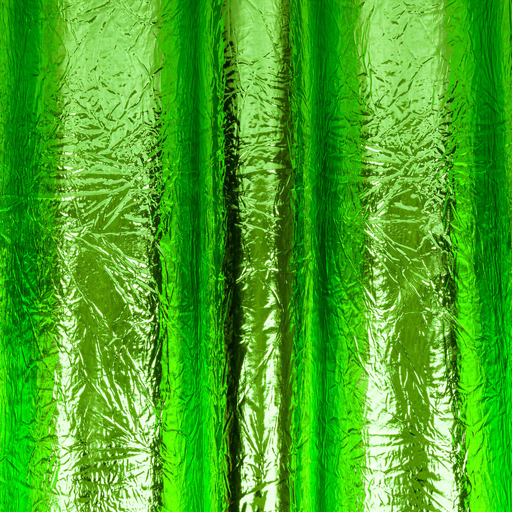 Crinkled Mirror Vinyl with Fabric Backing - Green - Ingot Collection - Detail