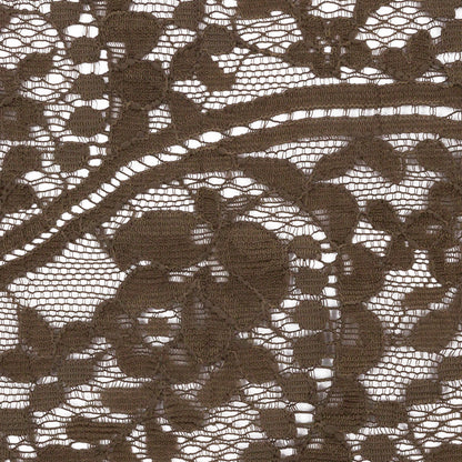 Famous NYC Designer Dark Olive Flowering Leafy Vine Lace Trim with Scalloped Edges - 5" Detail