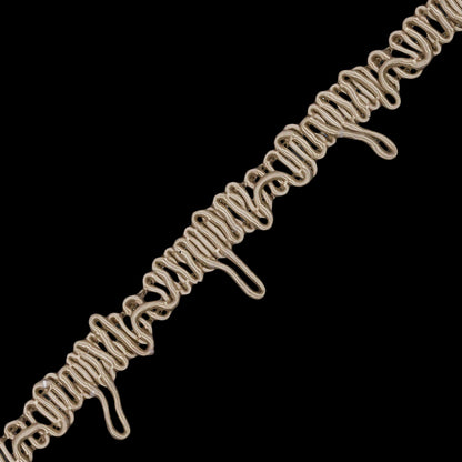 Famous NYC Designer Beige Button Loop Gimp Braided Trim - 0.75" Detail