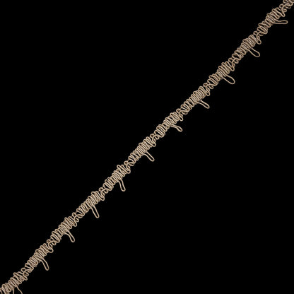 Famous NYC Designer Beige Button Loop Gimp Braided Trim - 0.75"
