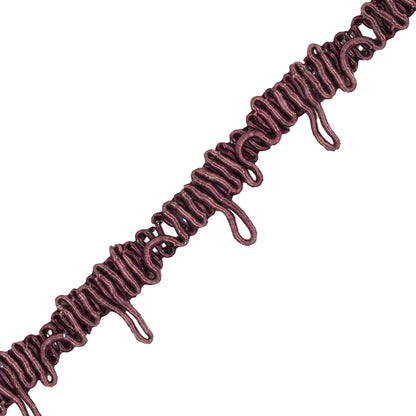 Famous NYC Designer Plum Wine Button Loop Gimp Braided Trim - 0.75" Detail