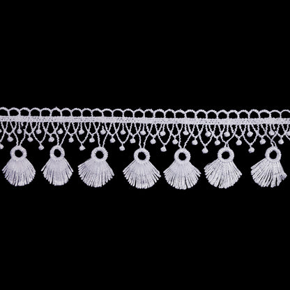 Famous NYC Designer Brilliant White Fan Fringe Venise Lace Trim - 2.125
