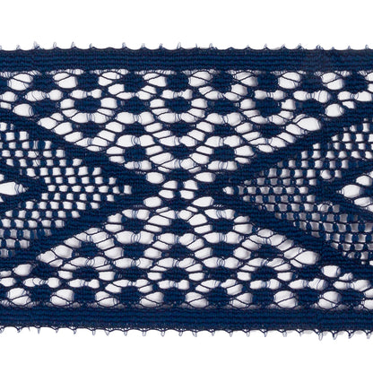 Famous NYC Designer Navy Diamonds Lace Trim - 2.125" Detail