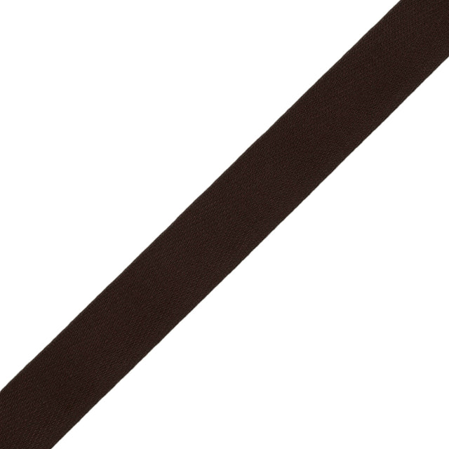 Tilly Black Coffee Herringbone Cotton Twill Tape - 15mm