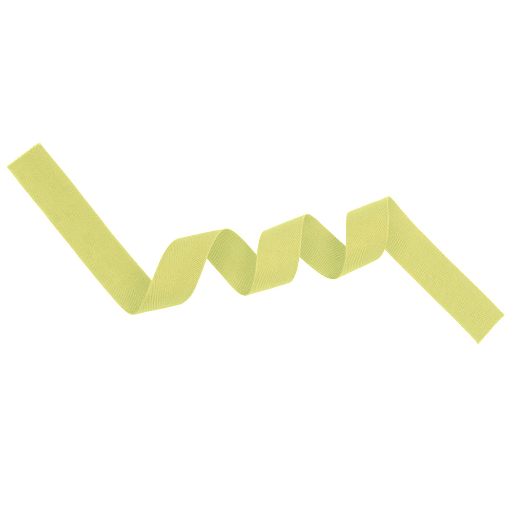 Tilly Light Chartreuse Herringbone Cotton Twill Tape - 20mm Detail